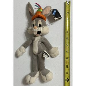 Vintage 1998 Warner Brothers Bugs Bunny Bugs Birthday Bean‎ Bag Plush With Tag